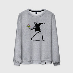 Мужской свитшот Бэнкси художник Banksy цветы