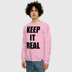 Свитшот хлопковый мужской Keep it real, цвет: светло-розовый — фото 2
