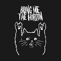 Свитшот хлопковый мужской Bring Me the Horizon Рок кот, цвет: черный — фото 2