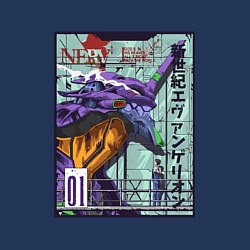 Свитшот хлопковый мужской Евангелион eva 01 робот, цвет: тёмно-синий — фото 2