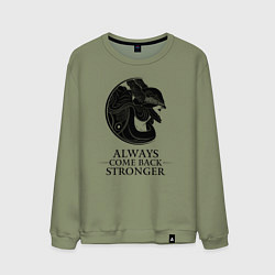 Свитшот хлопковый мужской Elden Ring - Always come back stronger, цвет: авокадо