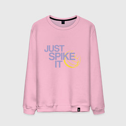 Свитшот хлопковый мужской Just Spike It, цвет: светло-розовый