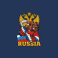 Свитшот хлопковый мужской Хоккей - Russia, цвет: тёмно-синий — фото 2