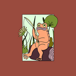 Свитшот хлопковый мужской ЛЯГУШКА С УДОЧКОЙ, цвет: кирпичный — фото 2