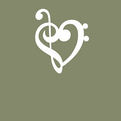 Свитшот хлопковый мужской Сердце Скрипичный и Басовый Ключи, цвет: авокадо — фото 2