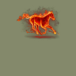 Свитшот хлопковый мужской Fire horse огненная лошадь, цвет: авокадо — фото 2