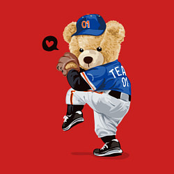 Свитшот хлопковый мужской МИШКА БЕЙСБОЛИСТ, цвет: красный — фото 2