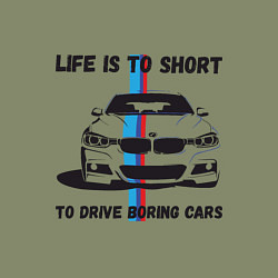 Свитшот хлопковый мужской BMW - Жизнь коротка, цвет: авокадо — фото 2