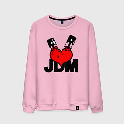 Свитшот хлопковый мужской JDM Heart Piston Japan, цвет: светло-розовый