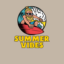 Свитшот хлопковый мужской Summer vibes Surfing, цвет: миндальный — фото 2