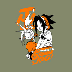 Свитшот хлопковый мужской ШАМАН КИНГ SHAMAN KING ЙО, цвет: авокадо — фото 2