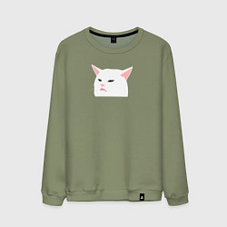 Мужской свитшот Белый кот из мема