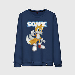 Свитшот хлопковый мужской Майлз Тейлз Прауэр Sonic Видеоигра, цвет: тёмно-синий