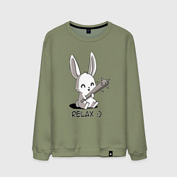 Мужской свитшот Милый зайчик с дубинкой