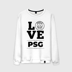 Свитшот хлопковый мужской PSG Love Классика, цвет: белый