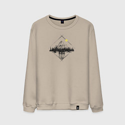 Свитшот хлопковый мужской Горный велик, цвет: миндальный