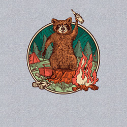 Свитшот хлопковый мужской Винтажный енот на отдыхе Camping Raccoon, цвет: меланж — фото 2