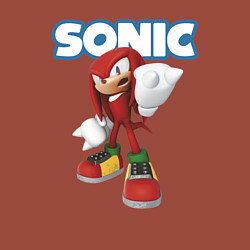 Свитшот хлопковый мужской Knuckles Echidna Sonic Video game Ехидна Наклз Вид, цвет: кирпичный — фото 2