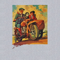 Свитшот хлопковый мужской Motorcycle Retro, цвет: меланж — фото 2