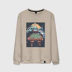 Мужской свитшот Акулы играют в бильярд Sharks Playing Pool