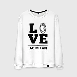 Свитшот хлопковый мужской AC Milan Love Классика, цвет: белый