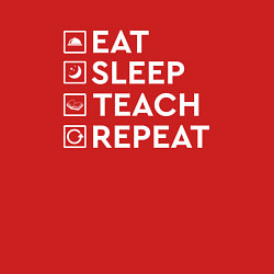 Свитшот хлопковый мужской Eat sleep TEACH repeat, цвет: красный — фото 2