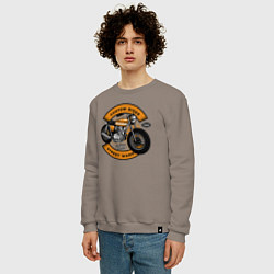 Свитшот хлопковый мужской Moto-sport Мотоцикл, цвет: утренний латте — фото 2