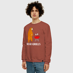 Свитшот хлопковый мужской Bear Grills Беар Гриллс, цвет: кирпичный — фото 2