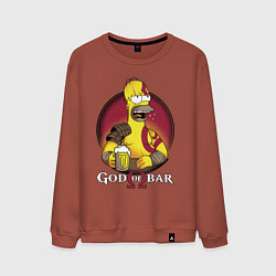 Свитшот хлопковый мужской Homer god of bar, цвет: кирпичный