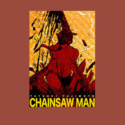 Свитшот хлопковый мужской CHAINSAW MAN DENJI, цвет: кирпичный — фото 2