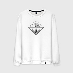 Свитшот хлопковый мужской Погнали катать, цвет: белый