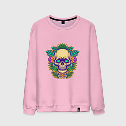 Свитшот хлопковый мужской Summer - Skull, цвет: светло-розовый