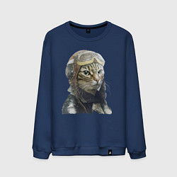 Мужской свитшот Кот - пилот The pilot Cat
