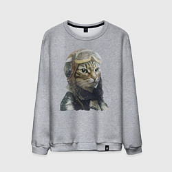 Мужской свитшот Кот - пилот The pilot Cat