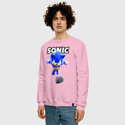 Свитшот хлопковый мужской Sonic the Hedgehog 2022, цвет: светло-розовый — фото 2