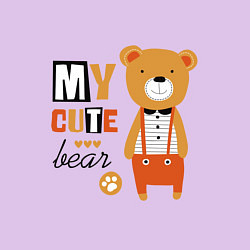 Свитшот хлопковый мужской МОЙ МИЛЫЙ МИШКА MY CUTE BEAR, цвет: лаванда — фото 2