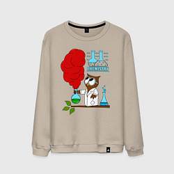 Свитшот хлопковый мужской Сова химик, цвет: миндальный