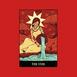 Свитшот хлопковый мужской Звезда карта Таро The Star Tarot Card, цвет: красный — фото 2