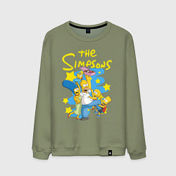 Свитшот хлопковый мужской The SimpsonsСемейка Симпсонов, цвет: авокадо