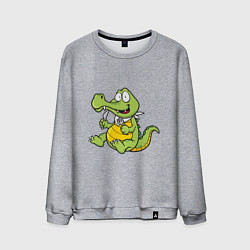 Свитшот хлопковый мужской Hungry Crocodile, цвет: меланж