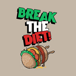 Свитшот хлопковый мужской Break the diet!, цвет: миндальный — фото 2