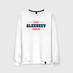 Свитшот хлопковый мужской Team Alekseev Forever фамилия на латинице, цвет: белый