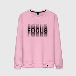 Свитшот хлопковый мужской FOCUS: BLACK, цвет: светло-розовый