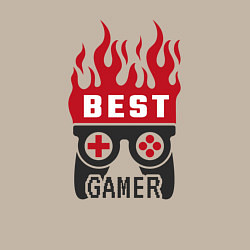 Свитшот хлопковый мужской Best Gamer Лучший геймер, цвет: миндальный — фото 2