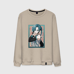 Свитшот хлопковый мужской Hatsune Miku Drain, цвет: миндальный