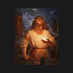 Свитшот хлопковый мужской Небесный огонь в руке Сварога, цвет: черный — фото 2