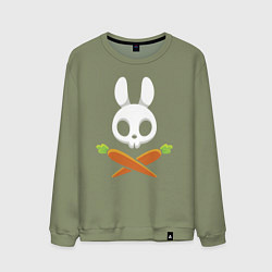 Мужской свитшот Череп кролика с двумя морковками