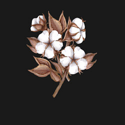 Свитшот хлопковый мужской Цветы хлопка в букете, цвет: черный — фото 2