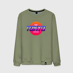 Свитшот хлопковый мужской Retrowave Tokyo, цвет: авокадо