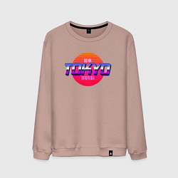 Свитшот хлопковый мужской Retrowave Tokyo, цвет: пыльно-розовый